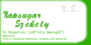 napsugar szekely business card